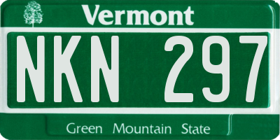 VT license plate NKN297