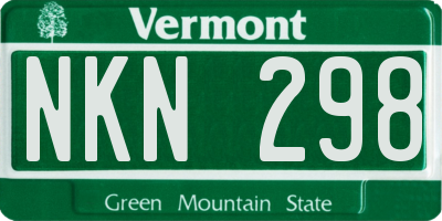 VT license plate NKN298