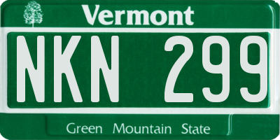 VT license plate NKN299