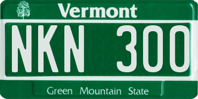VT license plate NKN300