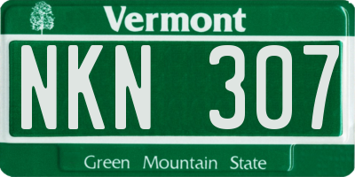 VT license plate NKN307
