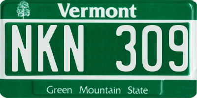 VT license plate NKN309