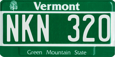 VT license plate NKN320