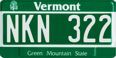 VT license plate NKN322