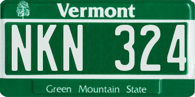 VT license plate NKN324
