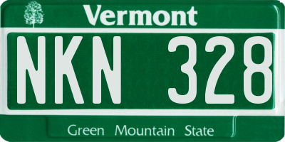 VT license plate NKN328