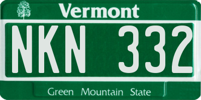 VT license plate NKN332