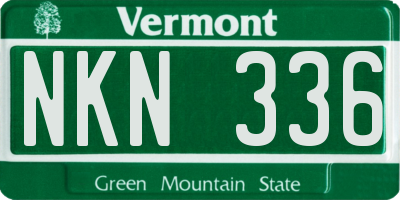 VT license plate NKN336