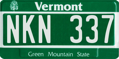 VT license plate NKN337