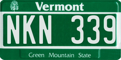 VT license plate NKN339