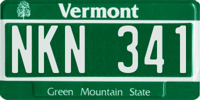 VT license plate NKN341