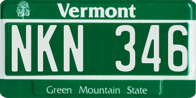 VT license plate NKN346