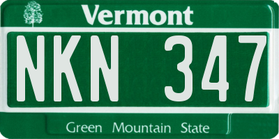 VT license plate NKN347