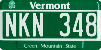 VT license plate NKN348
