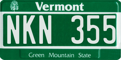 VT license plate NKN355