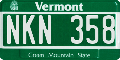 VT license plate NKN358