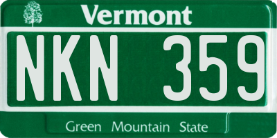 VT license plate NKN359