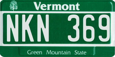 VT license plate NKN369