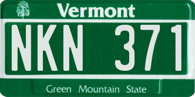 VT license plate NKN371