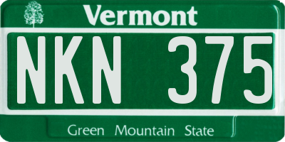 VT license plate NKN375