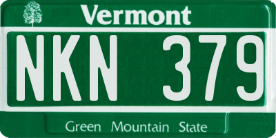 VT license plate NKN379