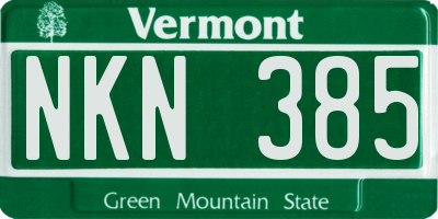 VT license plate NKN385