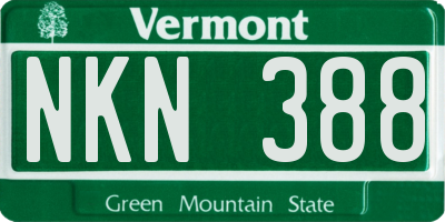 VT license plate NKN388