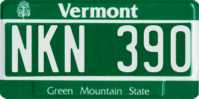 VT license plate NKN390