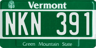 VT license plate NKN391
