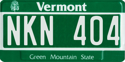 VT license plate NKN404