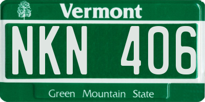 VT license plate NKN406