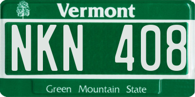 VT license plate NKN408