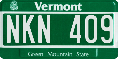 VT license plate NKN409