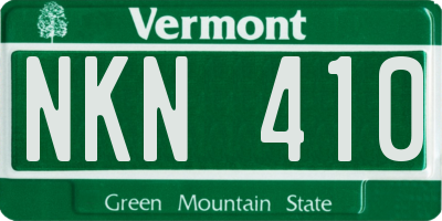 VT license plate NKN410