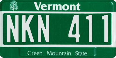 VT license plate NKN411