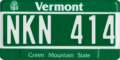VT license plate NKN414
