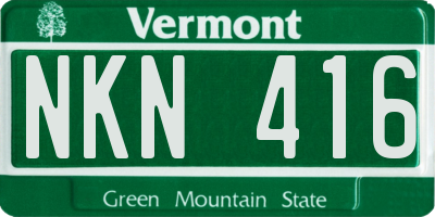 VT license plate NKN416