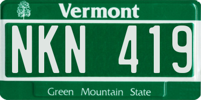 VT license plate NKN419