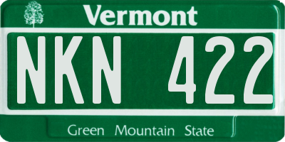 VT license plate NKN422
