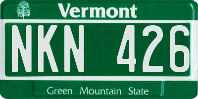 VT license plate NKN426