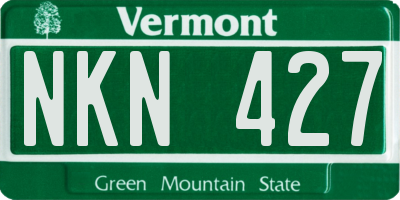 VT license plate NKN427