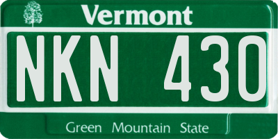 VT license plate NKN430