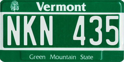 VT license plate NKN435