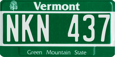 VT license plate NKN437