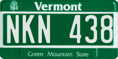 VT license plate NKN438