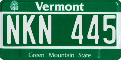 VT license plate NKN445