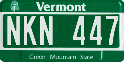 VT license plate NKN447