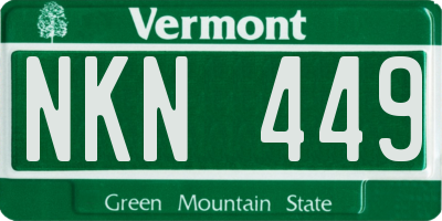VT license plate NKN449