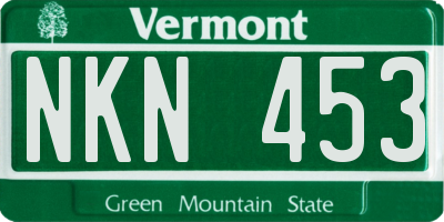 VT license plate NKN453