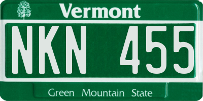 VT license plate NKN455